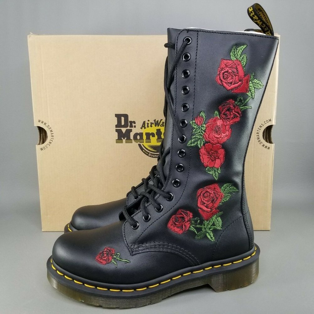 Dr Martens Vonda 14-Eye Combat Boots Womens 6 - Picture 2 of 7